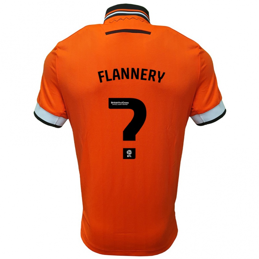 Kandiny Enfant Maillot Cian Flannery #0 Orange Blanc Tenues Extérieur 2024/25 T-Shirt