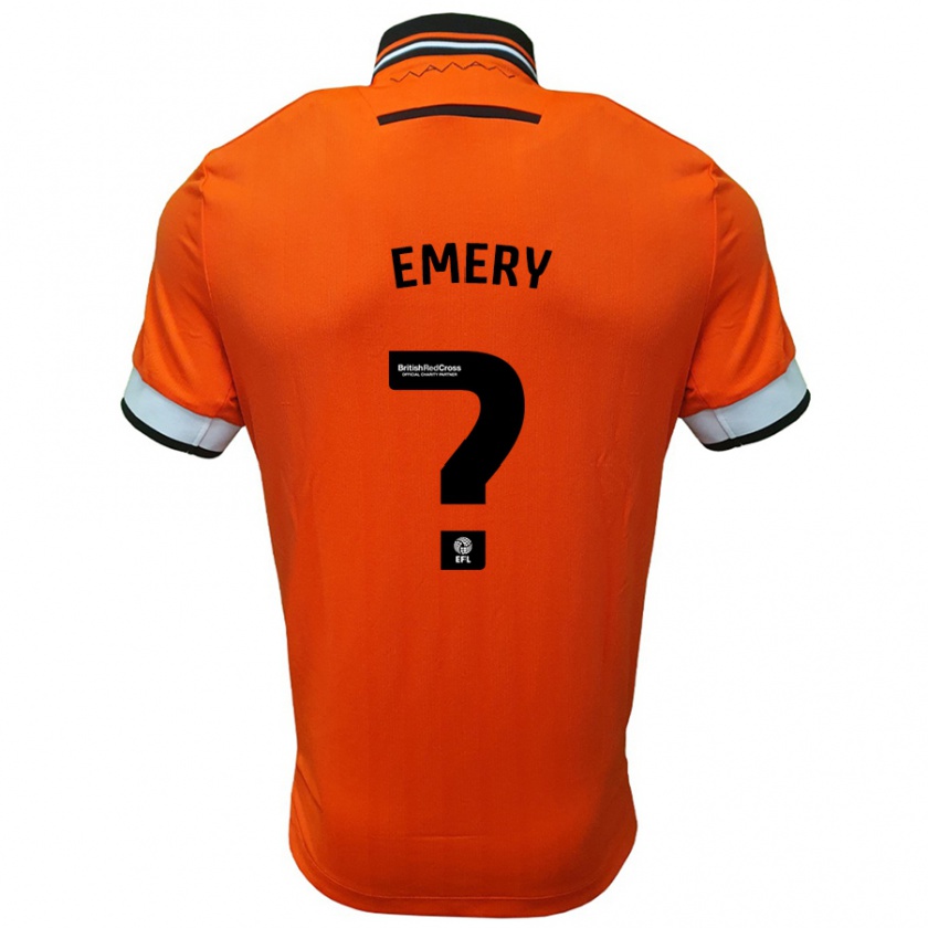 Kandiny Enfant Maillot Joe Emery #0 Orange Blanc Tenues Extérieur 2024/25 T-Shirt