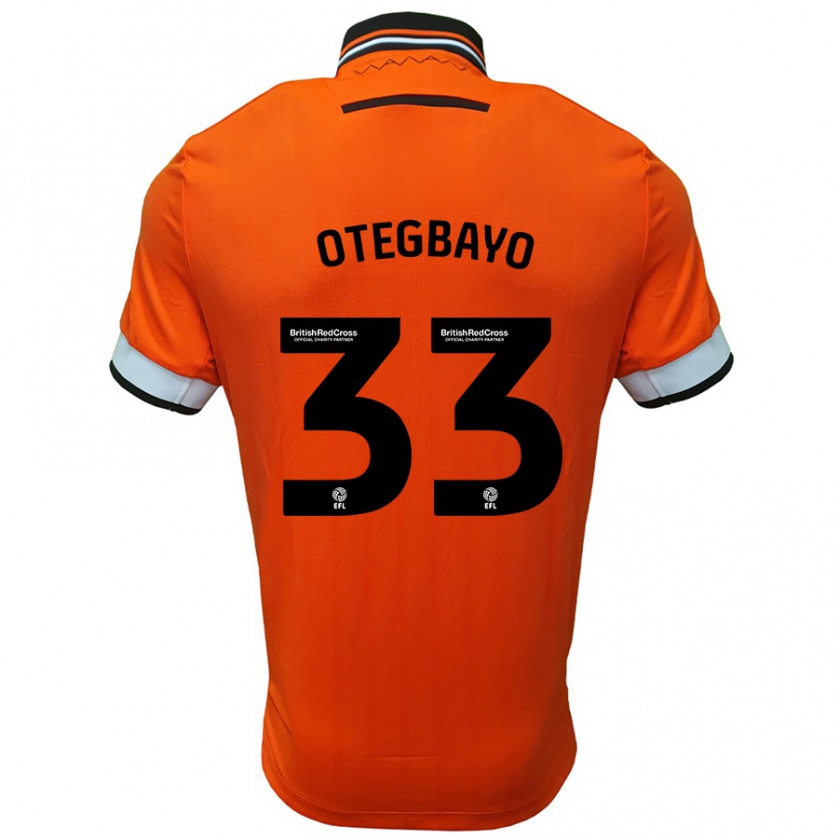 Kandiny Enfant Maillot Gabriel Otegbayo #33 Orange Blanc Tenues Extérieur 2024/25 T-Shirt