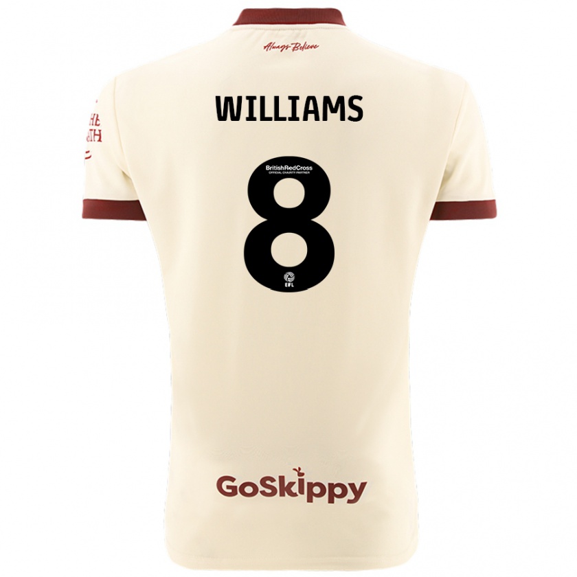 Kandiny Enfant Maillot Joe Williams #8 Blanc Crème Tenues Extérieur 2024/25 T-Shirt