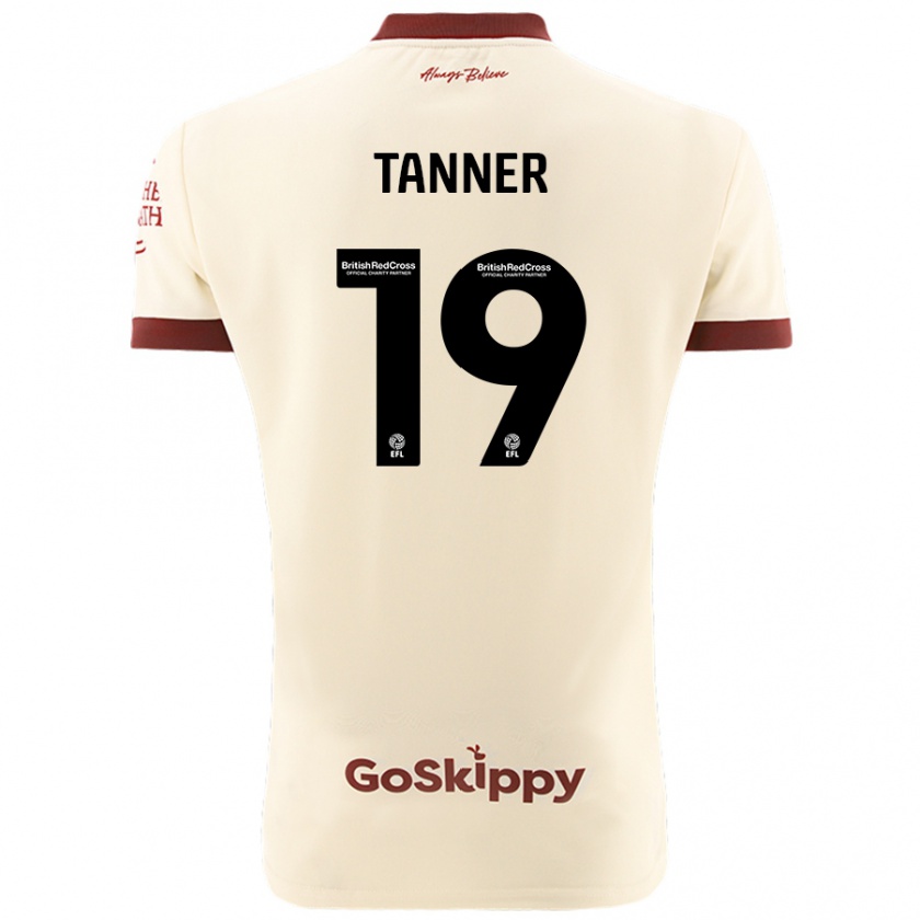 Kandiny Enfant Maillot George Tanner #19 Blanc Crème Tenues Extérieur 2024/25 T-Shirt