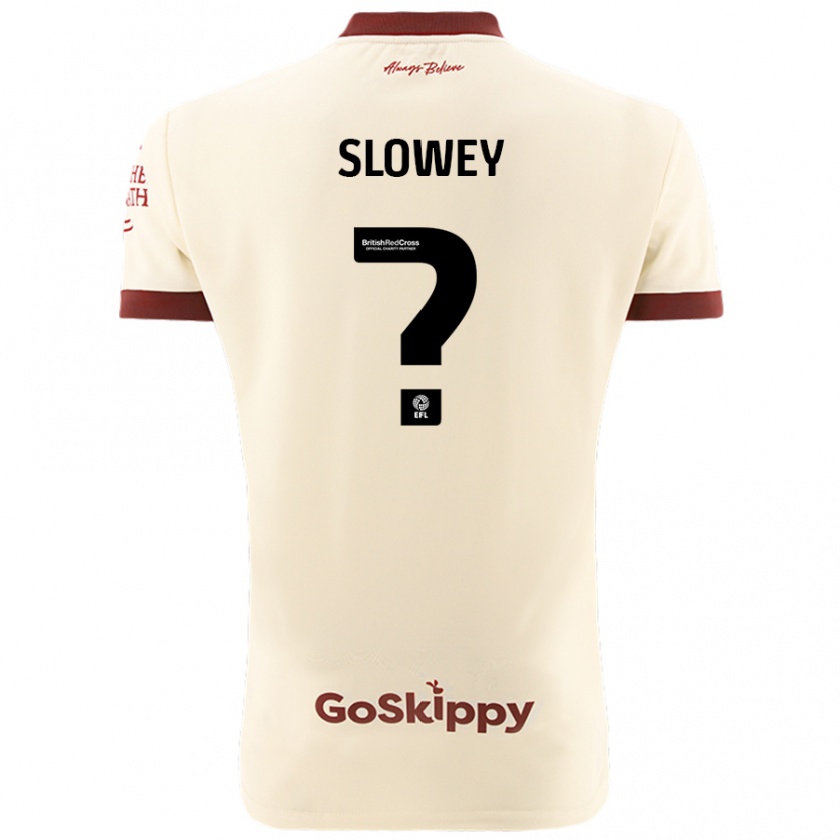 Kandiny Enfant Maillot Josh Campbell-Slowey #0 Blanc Crème Tenues Extérieur 2024/25 T-Shirt