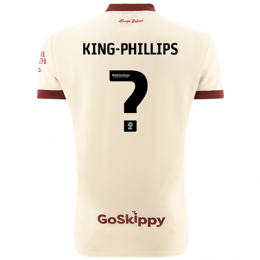 Kandiny Enfant Maillot Zac King-Phillips #0 Blanc Crème Tenues Extérieur 2024/25 T-Shirt