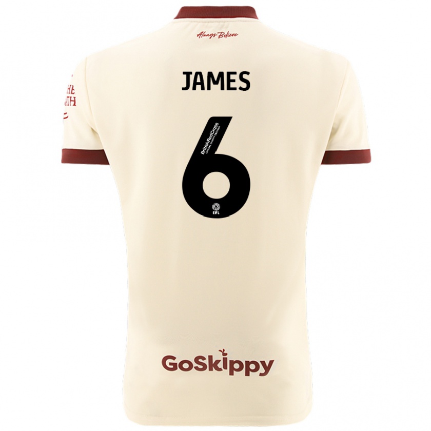 Kandiny Enfant Maillot Matty James #6 Blanc Crème Tenues Extérieur 2024/25 T-Shirt