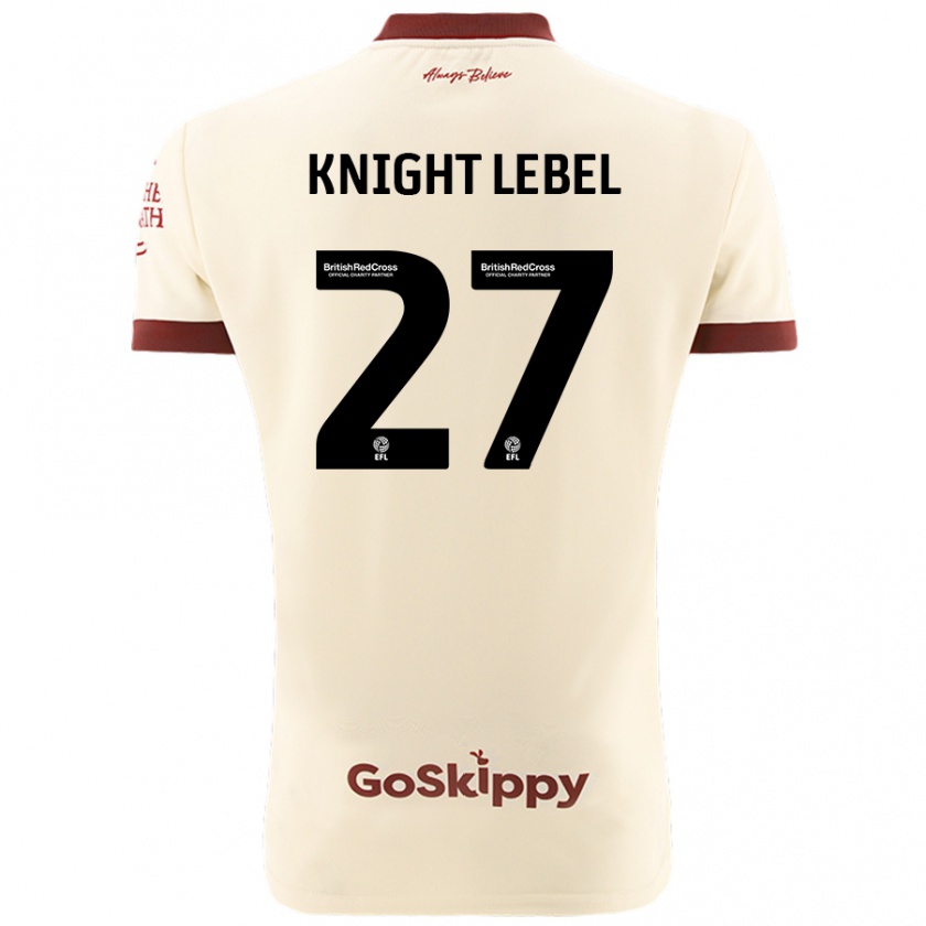 Kandiny Enfant Maillot Jamie Knight-Lebel #27 Blanc Crème Tenues Extérieur 2024/25 T-Shirt