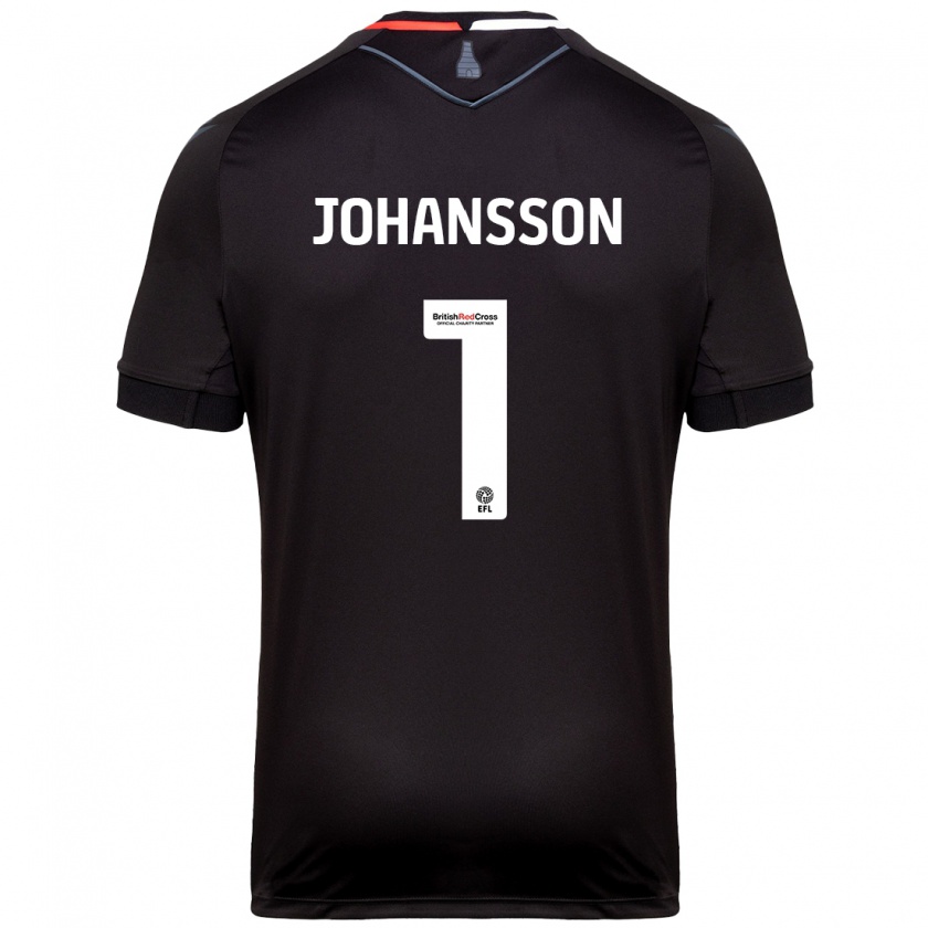 Kandiny Enfant Maillot Viktor Johansson #1 Noir Tenues Extérieur 2024/25 T-Shirt