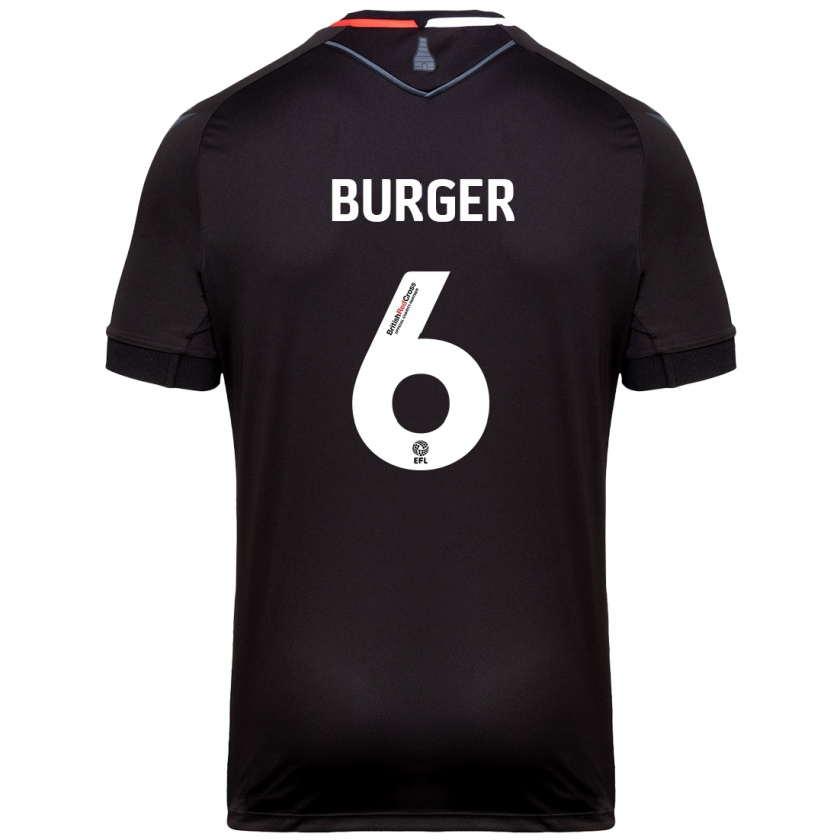 Kandiny Enfant Maillot Wouter Burger #6 Noir Tenues Extérieur 2024/25 T-Shirt