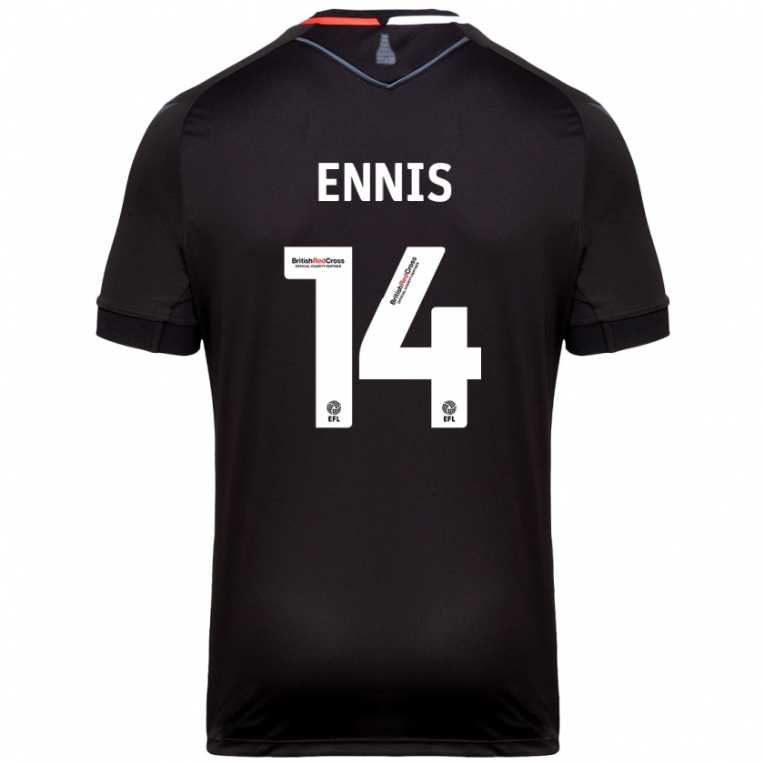 Kandiny Enfant Maillot Niall Ennis #14 Noir Tenues Extérieur 2024/25 T-Shirt