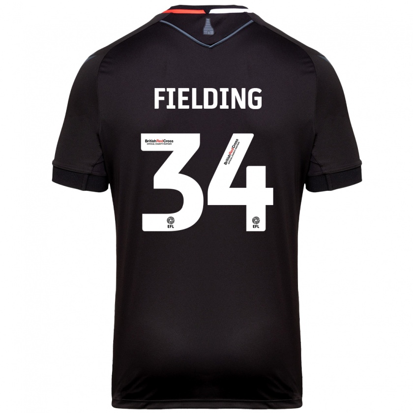 Kandiny Enfant Maillot Frank Fielding #34 Noir Tenues Extérieur 2024/25 T-Shirt