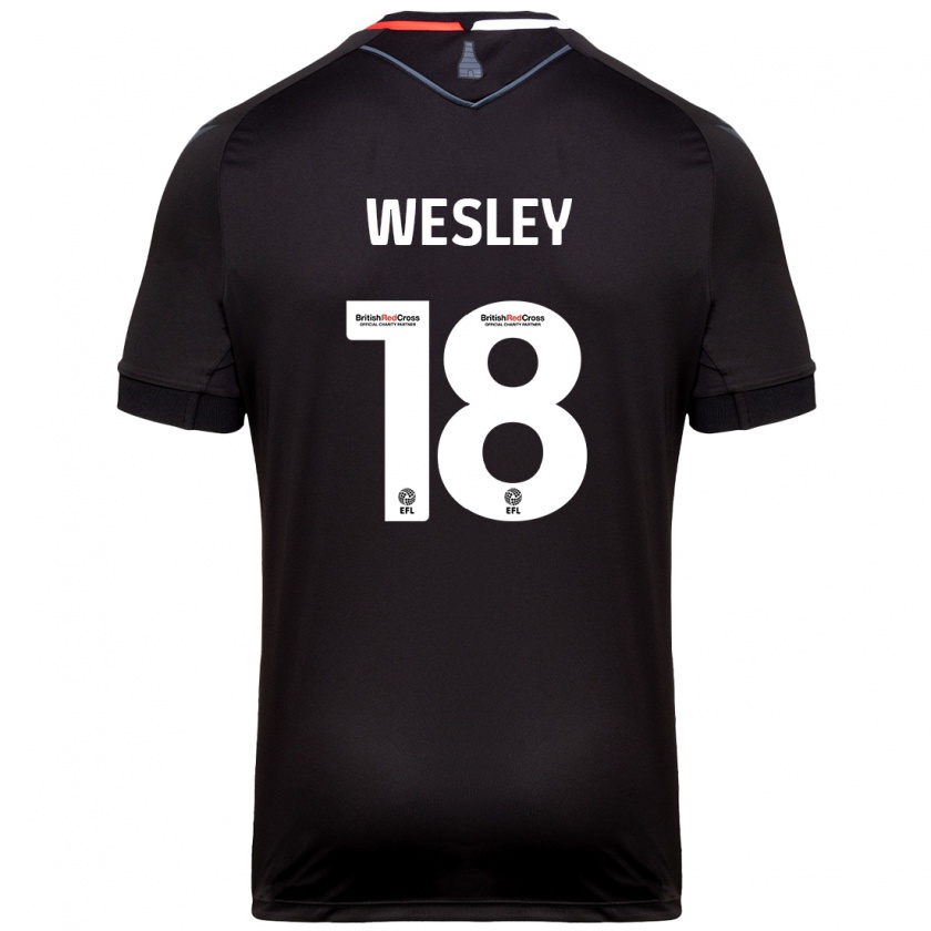 Kandiny Enfant Maillot Wesley Moraes #18 Noir Tenues Extérieur 2024/25 T-Shirt