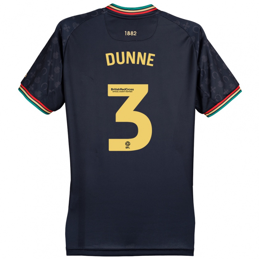 Kandiny Enfant Maillot Jimmy Dunne #3 Bleu Marine Foncé Tenues Extérieur 2024/25 T-Shirt