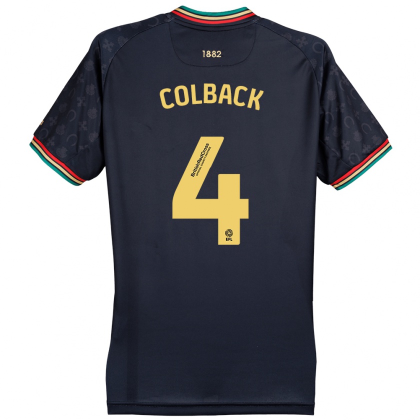 Kandiny Enfant Maillot Jack Colback #4 Bleu Marine Foncé Tenues Extérieur 2024/25 T-Shirt