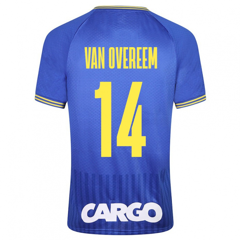 Kandiny Enfant Maillot Joris Van Overeem #14 Blanc Tenues Extérieur 2024/25 T-Shirt