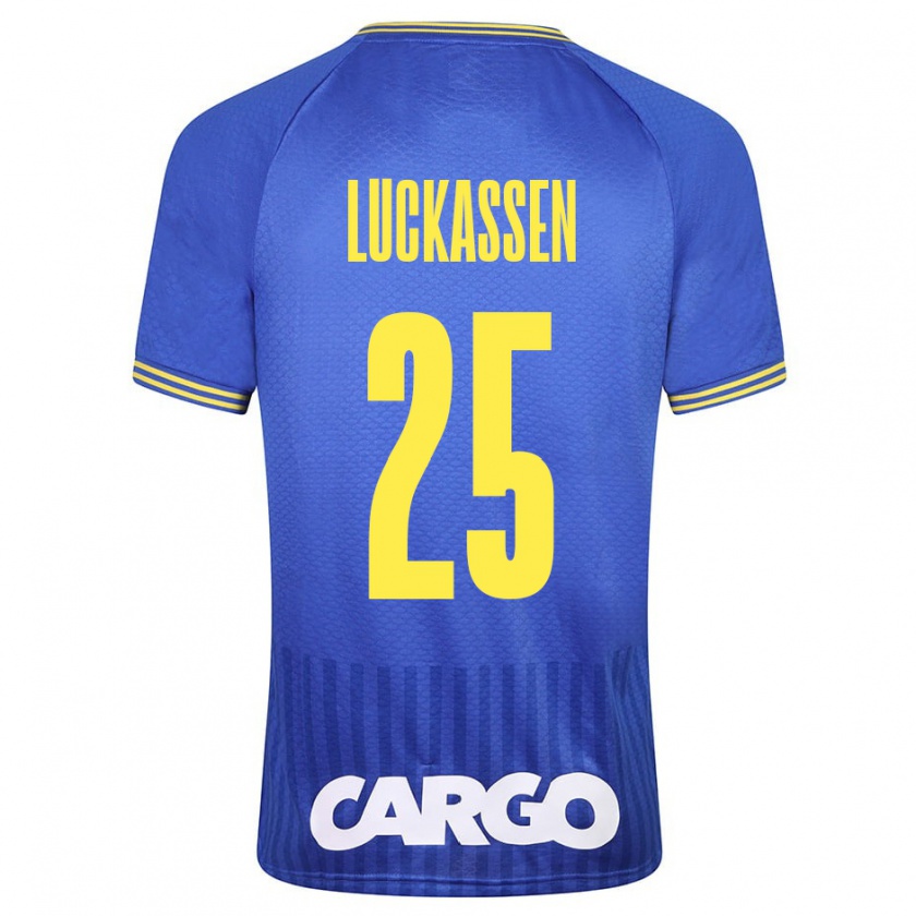 Kandiny Enfant Maillot Derrick Luckassen #25 Blanc Tenues Extérieur 2024/25 T-Shirt