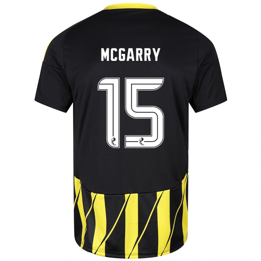 Kandiny Enfant Maillot James Mcgarry #15 Noir Jaune Tenues Extérieur 2024/25 T-Shirt