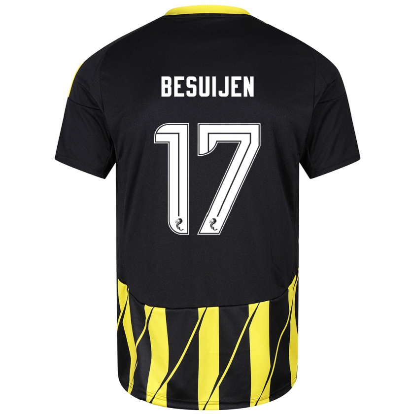 Kandiny Enfant Maillot Vicente Besuijen #17 Noir Jaune Tenues Extérieur 2024/25 T-Shirt