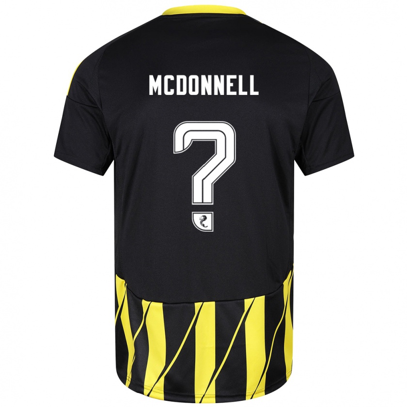 Kandiny Enfant Maillot Noah Mcdonnell #0 Noir Jaune Tenues Extérieur 2024/25 T-Shirt