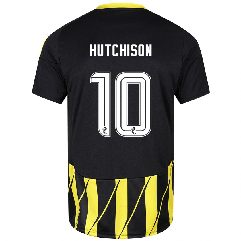 Kandiny Enfant Maillot Bayley Hutchison #10 Noir Jaune Tenues Extérieur 2024/25 T-Shirt