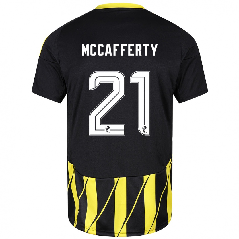 Kandiny Enfant Maillot Eirinn Mccafferty #21 Noir Jaune Tenues Extérieur 2024/25 T-Shirt