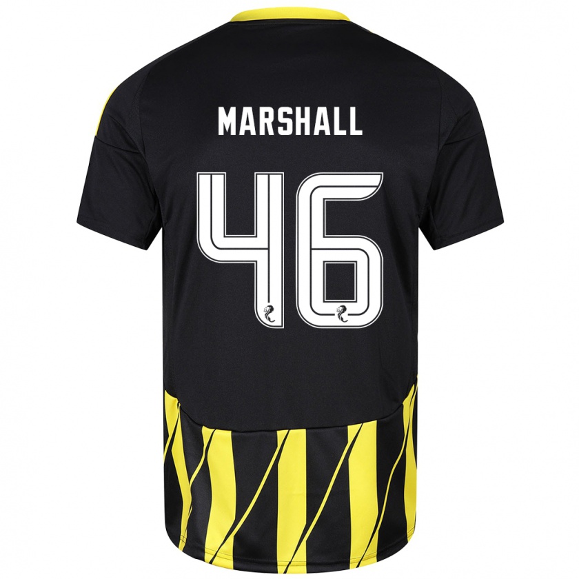 Kandiny Enfant Maillot Findlay Marshall #46 Noir Jaune Tenues Extérieur 2024/25 T-Shirt