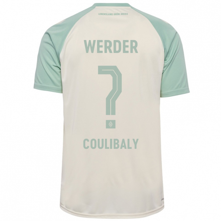 Kandiny Enfant Maillot Karim Coulibaly #0 Blanc Cassé Vert Clair Tenues Extérieur 2024/25 T-Shirt