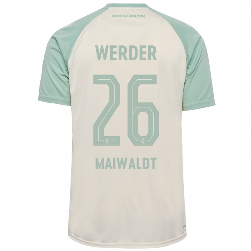 Kandiny Enfant Maillot Julius Maiwaldt #26 Blanc Cassé Vert Clair Tenues Extérieur 2024/25 T-Shirt