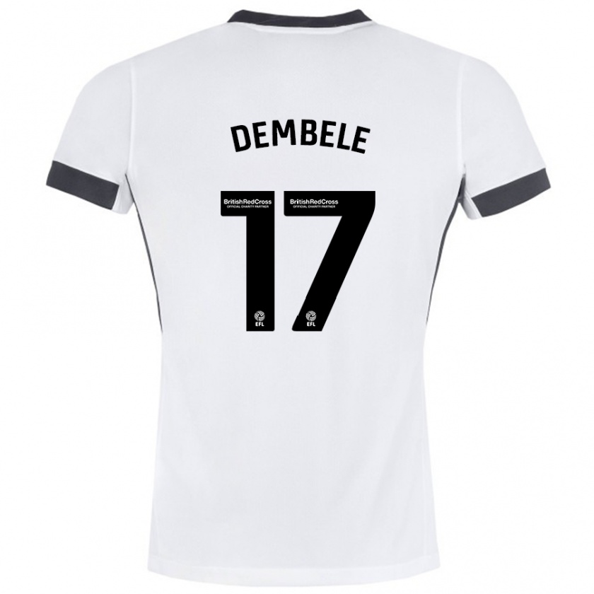 Kandiny Enfant Maillot Siriki Dembélé #17 Blanc Noir Tenues Extérieur 2024/25 T-Shirt