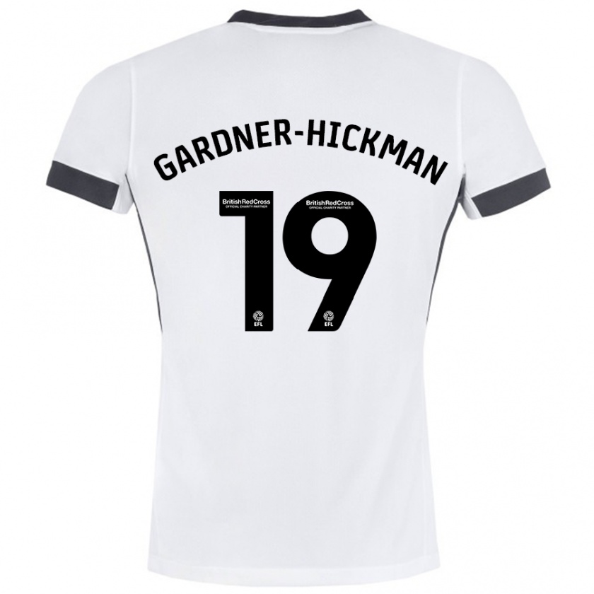 Kandiny Enfant Maillot Taylor Gardner-Hickman #19 Blanc Noir Tenues Extérieur 2024/25 T-Shirt