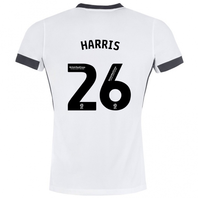 Kandiny Enfant Maillot Luke Harris #26 Blanc Noir Tenues Extérieur 2024/25 T-Shirt