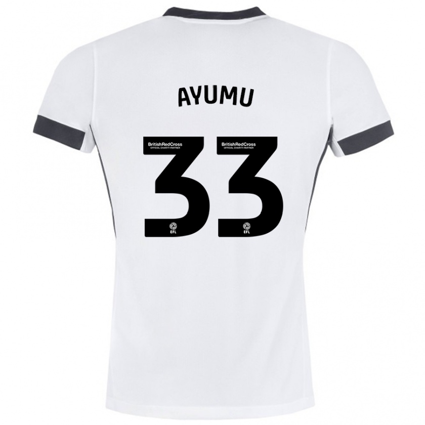 Kandiny Enfant Maillot Ayumu Yokoyama #33 Blanc Noir Tenues Extérieur 2024/25 T-Shirt