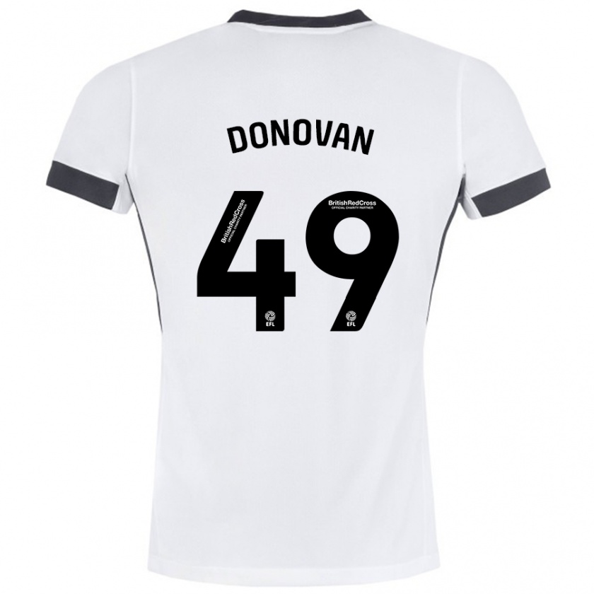 Kandiny Enfant Maillot Romelle Donovan #49 Blanc Noir Tenues Extérieur 2024/25 T-Shirt