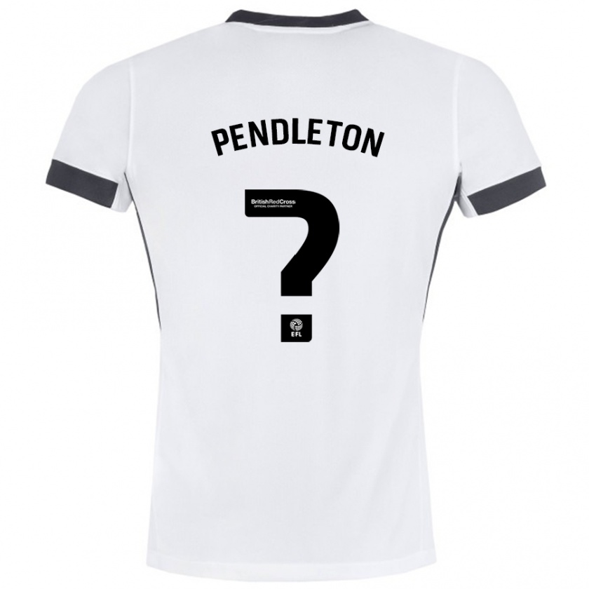 Kandiny Enfant Maillot Byron Pendleton #0 Blanc Noir Tenues Extérieur 2024/25 T-Shirt