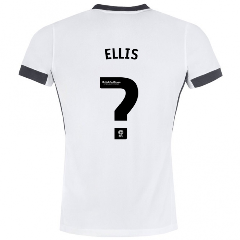 Kandiny Enfant Maillot O'shea Ellis #0 Blanc Noir Tenues Extérieur 2024/25 T-Shirt