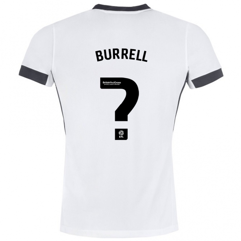 Kandiny Enfant Maillot Will Burrell #0 Blanc Noir Tenues Extérieur 2024/25 T-Shirt