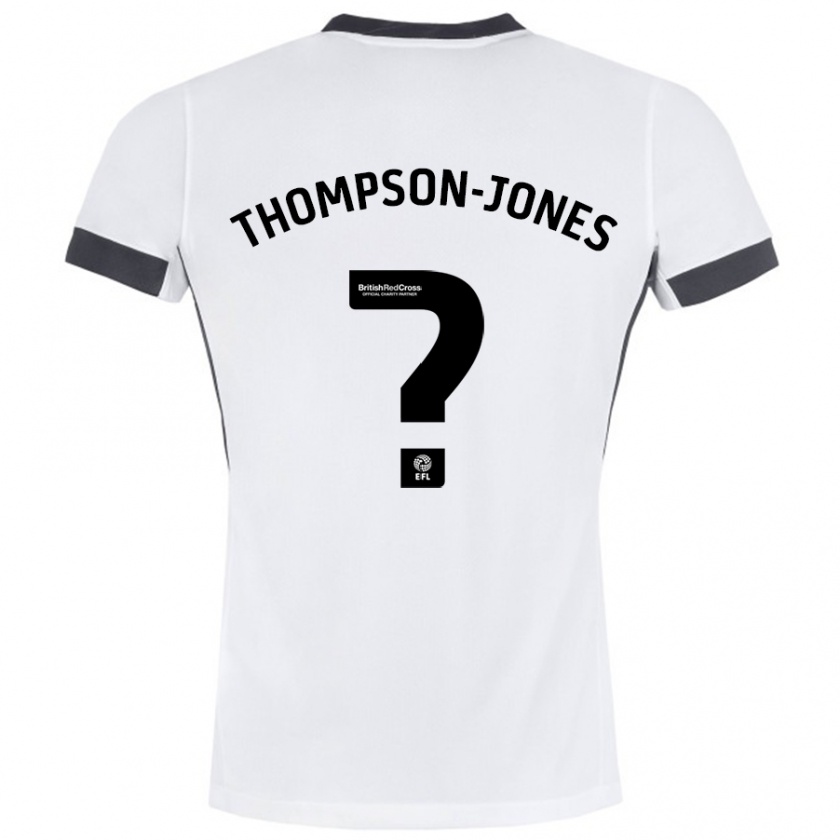 Kandiny Enfant Maillot Riquelme Thompson-Jones #0 Blanc Noir Tenues Extérieur 2024/25 T-Shirt