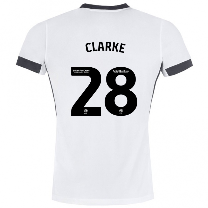 Kandiny Enfant Maillot Charlotte Clarke #28 Blanc Noir Tenues Extérieur 2024/25 T-Shirt