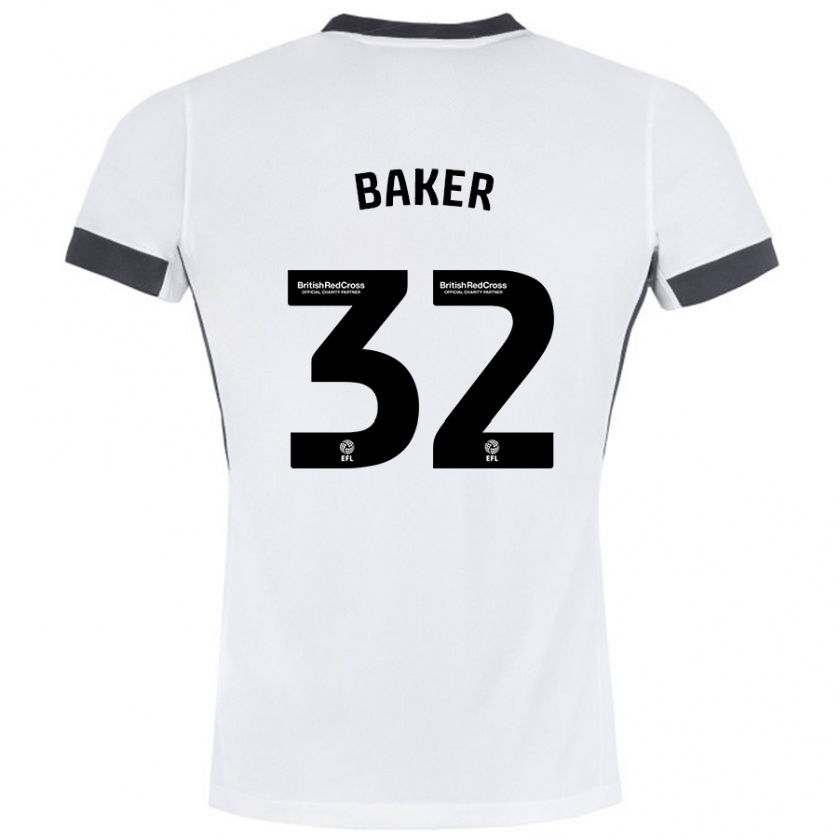 Kandiny Enfant Maillot Ava Baker #32 Blanc Noir Tenues Extérieur 2024/25 T-Shirt