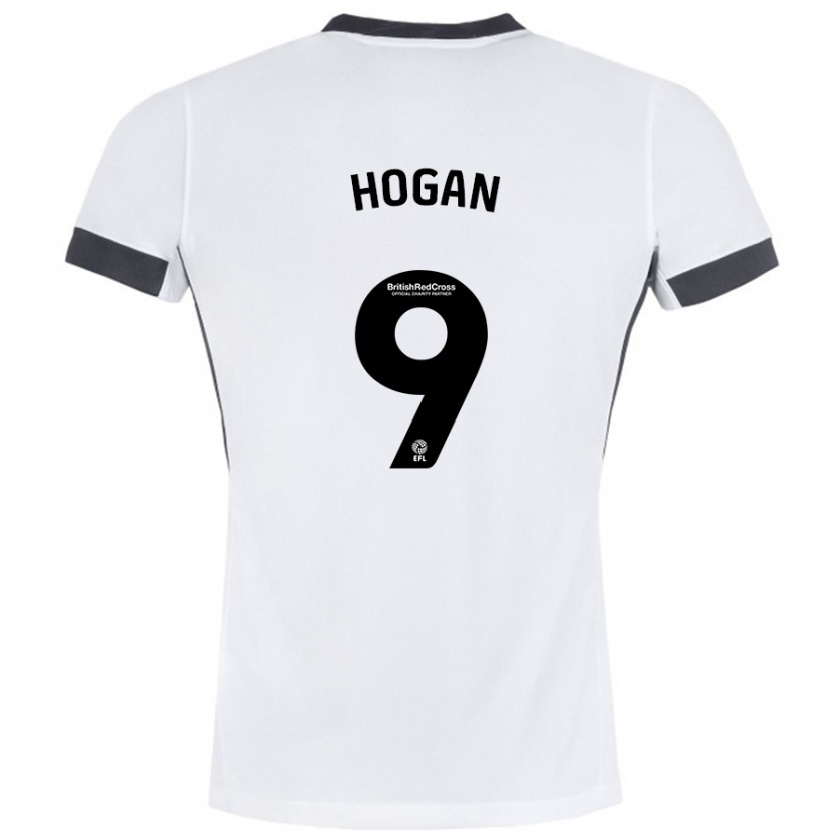 Kandiny Enfant Maillot Scott Hogan #9 Blanc Noir Tenues Extérieur 2024/25 T-Shirt