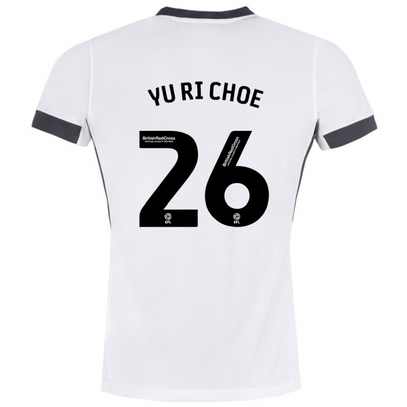 Kandiny Enfant Maillot Yu-Ri Choe #26 Blanc Noir Tenues Extérieur 2024/25 T-Shirt