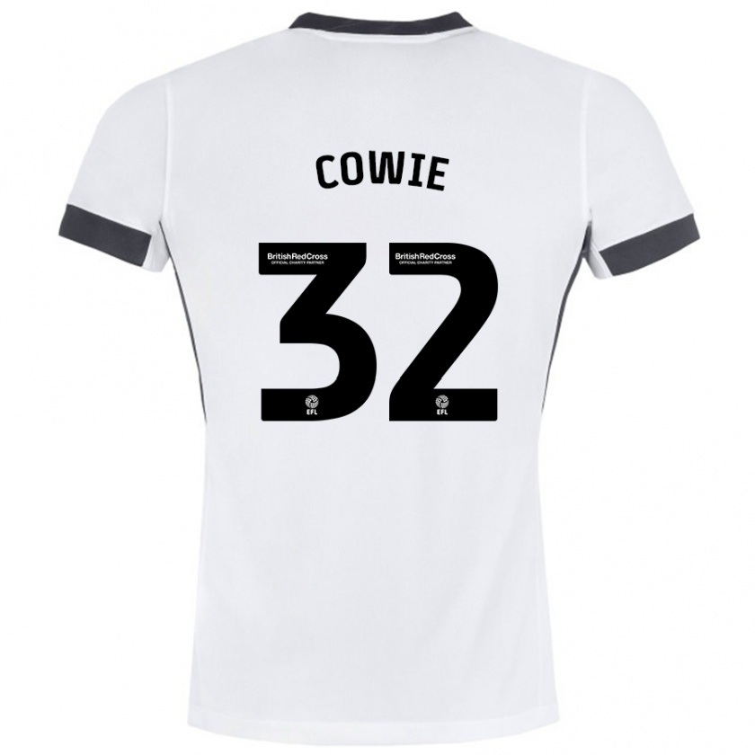 Kandiny Enfant Maillot Abbie Cowie #32 Blanc Noir Tenues Extérieur 2024/25 T-Shirt