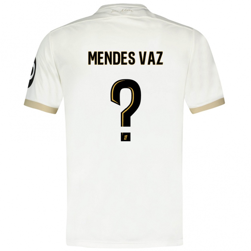 Kandiny Enfant Maillot Hernâni Mendes Vaz #0 Blanc Doré Tenues Extérieur 2024/25 T-Shirt