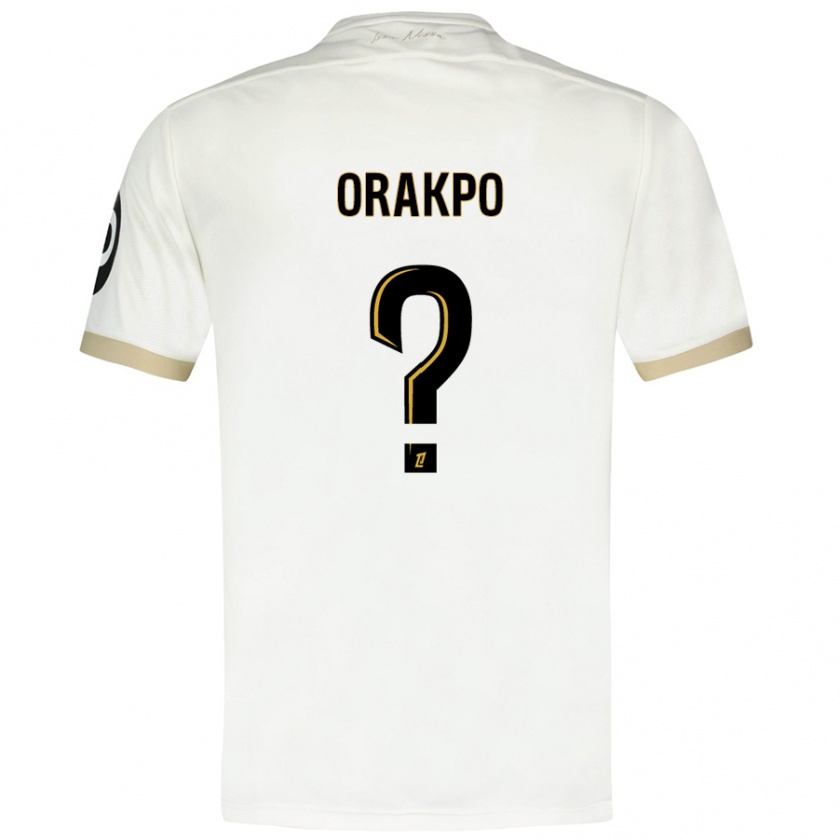 Kandiny Enfant Maillot Victor Orakpo #0 Blanc Doré Tenues Extérieur 2024/25 T-Shirt