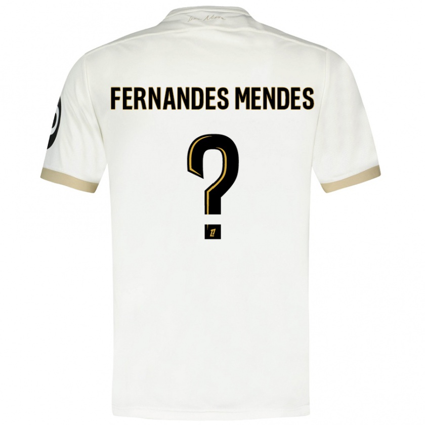 Kandiny Enfant Maillot Mathis Fernandes Mendes #0 Blanc Doré Tenues Extérieur 2024/25 T-Shirt