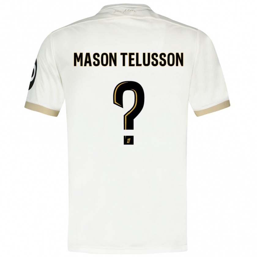 Kandiny Enfant Maillot Jah Mason Telusson #0 Blanc Doré Tenues Extérieur 2024/25 T-Shirt