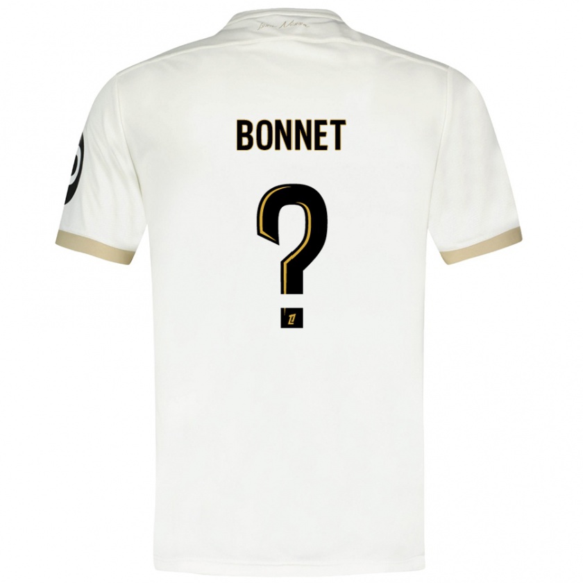 Kandiny Enfant Maillot Thomas Bonnet #0 Blanc Doré Tenues Extérieur 2024/25 T-Shirt