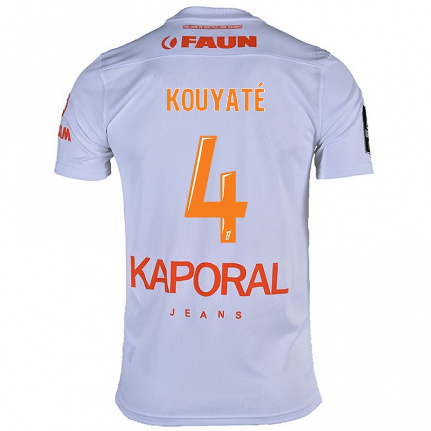 Kandiny Enfant Maillot Kiki Kouyaté #4 Blanc Tenues Extérieur 2024/25 T-Shirt