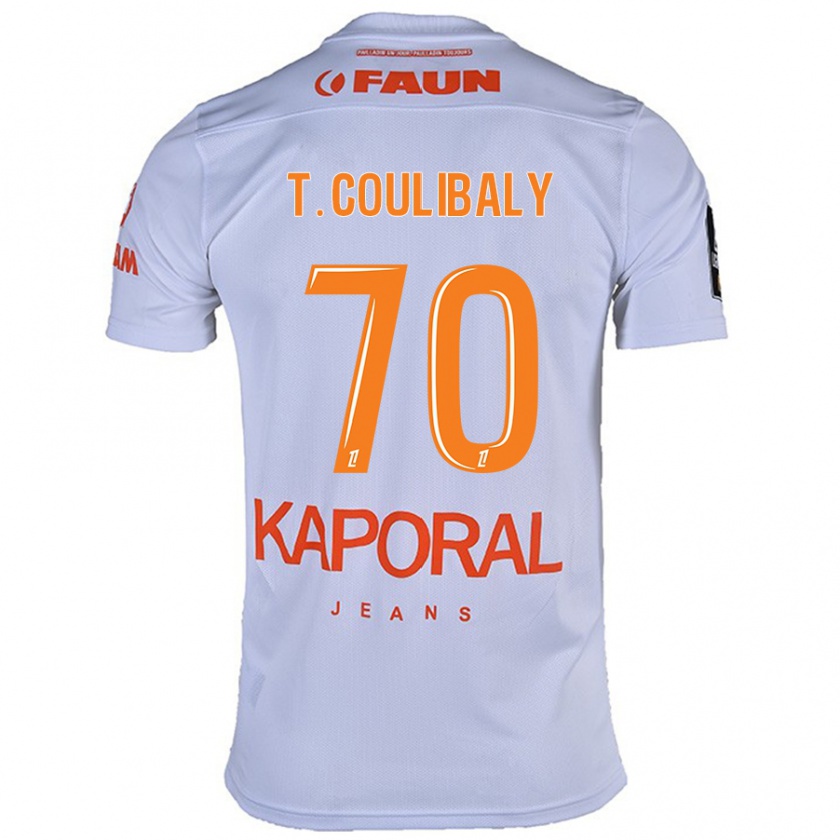 Kandiny Enfant Maillot Tanguy Coulibaly #70 Blanc Tenues Extérieur 2024/25 T-Shirt