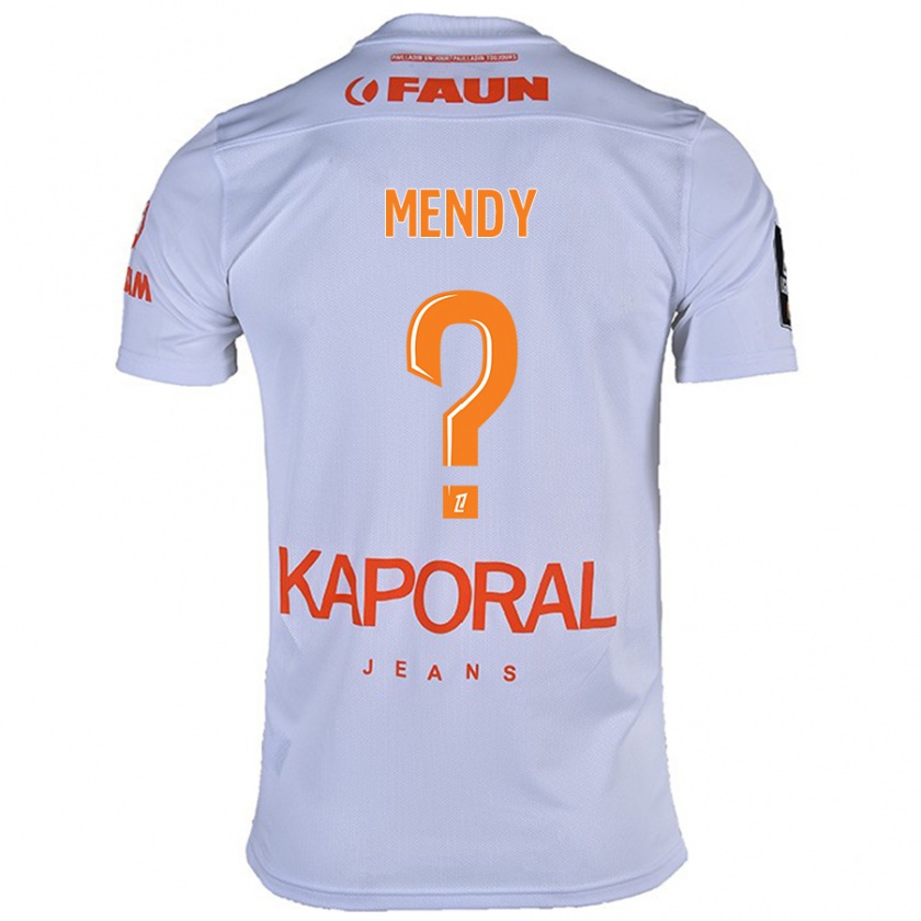 Kandiny Enfant Maillot Kélyan Mendy #0 Blanc Tenues Extérieur 2024/25 T-Shirt