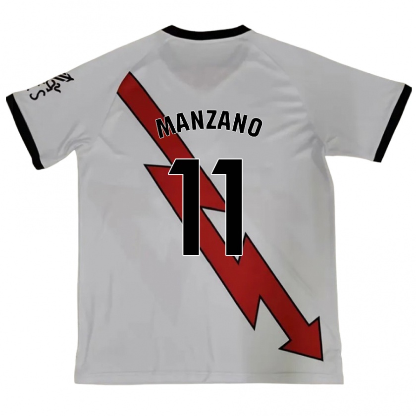 Kandiny Enfant Maillot Sergio Manzano #11 Rouge Tenues Extérieur 2024/25 T-Shirt