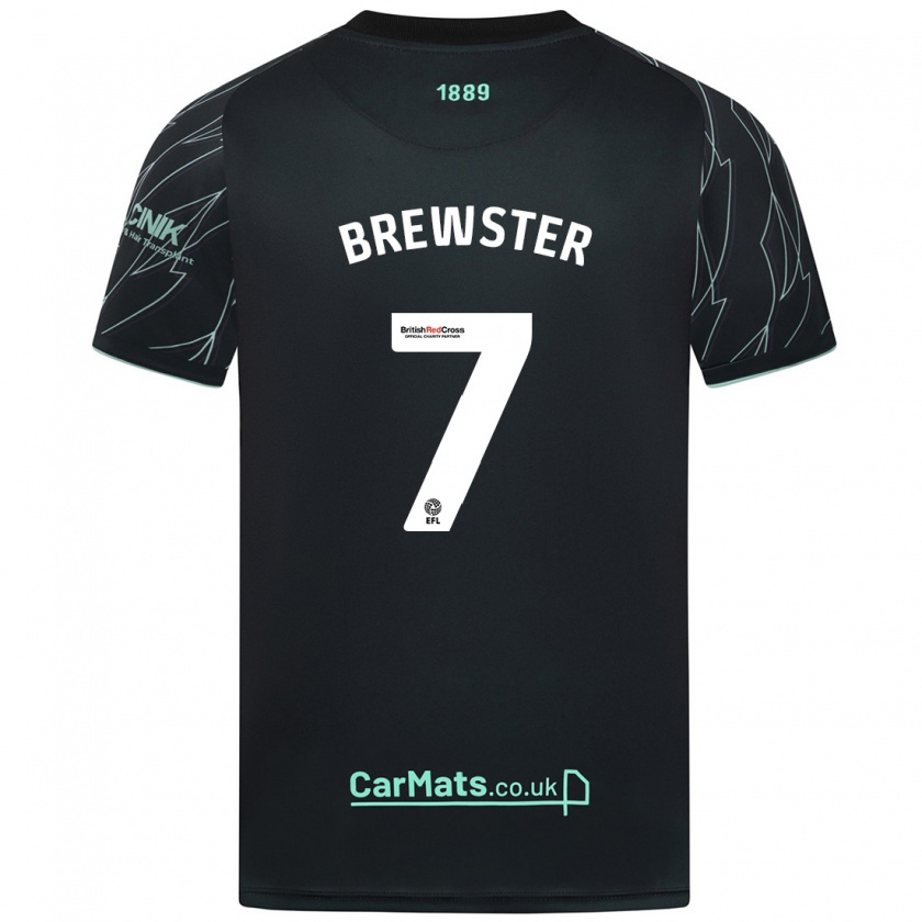 Kandiny Enfant Maillot Rhian Brewster #7 Noir Vert Tenues Extérieur 2024/25 T-Shirt